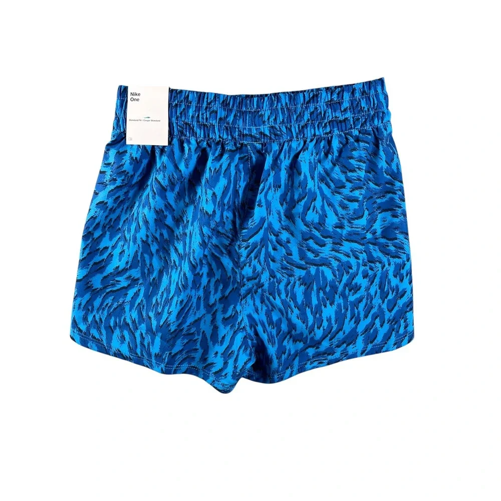 Nike Kids Dri-FIT Training Shorts Blue Abstract Print Elastic Waist‎ Size M